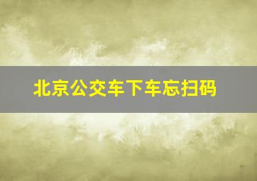 北京公交车下车忘扫码