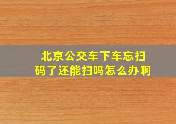 北京公交车下车忘扫码了还能扫吗怎么办啊