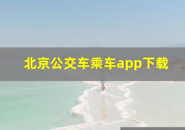 北京公交车乘车app下载