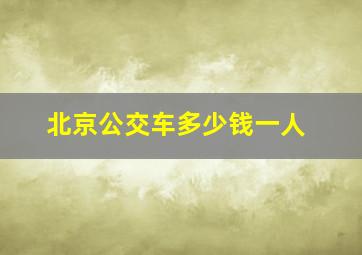 北京公交车多少钱一人