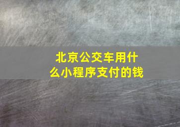 北京公交车用什么小程序支付的钱