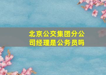 北京公交集团分公司经理是公务员吗