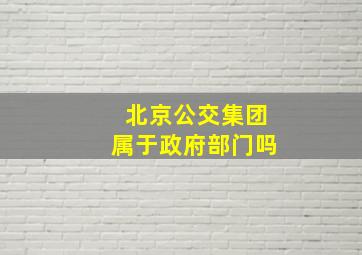 北京公交集团属于政府部门吗