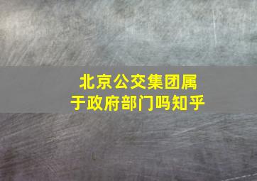 北京公交集团属于政府部门吗知乎