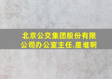 北京公交集团股份有限公司办公室主任.是谁啊