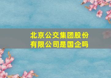 北京公交集团股份有限公司是国企吗