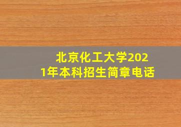 北京化工大学2021年本科招生简章电话