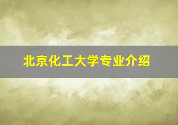 北京化工大学专业介绍