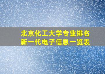 北京化工大学专业排名新一代电子信息一览表