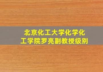 北京化工大学化学化工学院罗亮副教授级别