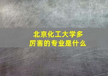 北京化工大学多厉害的专业是什么