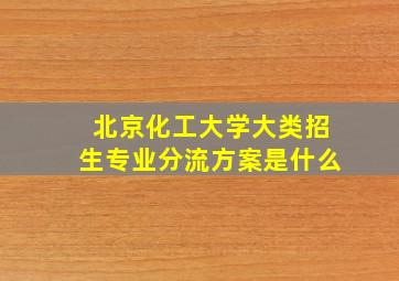 北京化工大学大类招生专业分流方案是什么