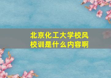 北京化工大学校风校训是什么内容啊