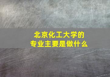 北京化工大学的专业主要是做什么