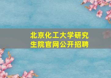 北京化工大学研究生院官网公开招聘