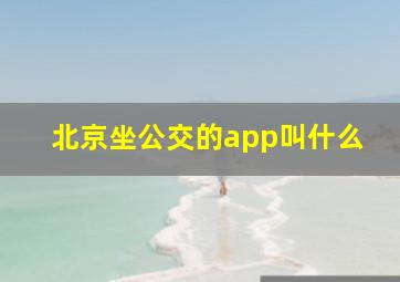 北京坐公交的app叫什么