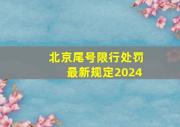 北京尾号限行处罚最新规定2024