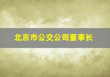 北京市公交公司董事长