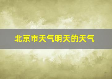 北京市天气明天的天气