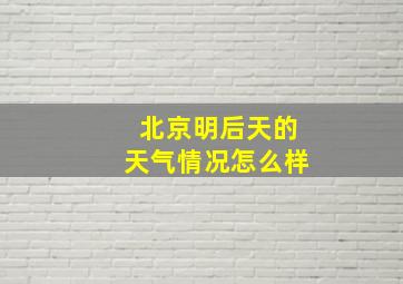 北京明后天的天气情况怎么样