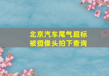 北京汽车尾气超标被摄像头拍下查询