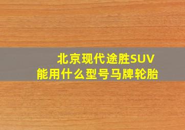 北京现代途胜SUV能用什么型号马牌轮胎