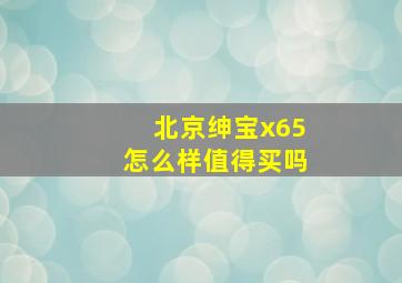 北京绅宝x65怎么样值得买吗