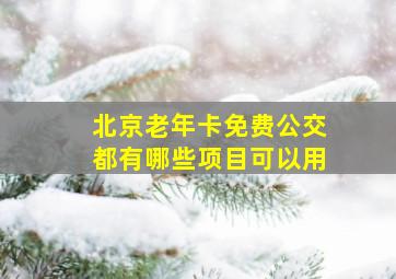 北京老年卡免费公交都有哪些项目可以用