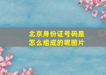 北京身份证号码是怎么组成的呢图片