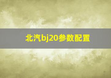 北汽bj20参数配置