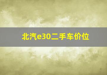 北汽e30二手车价位