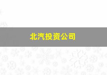 北汽投资公司