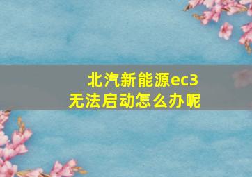 北汽新能源ec3无法启动怎么办呢