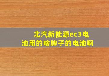 北汽新能源ec3电池用的啥牌子的电池啊