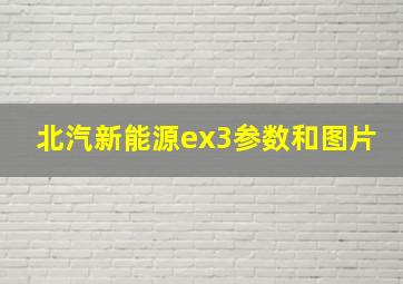 北汽新能源ex3参数和图片