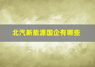 北汽新能源国企有哪些