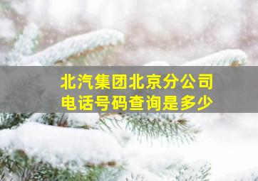 北汽集团北京分公司电话号码查询是多少