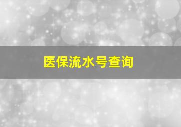 医保流水号查询