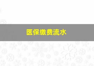 医保缴费流水