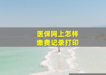 医保网上怎样缴费记录打印