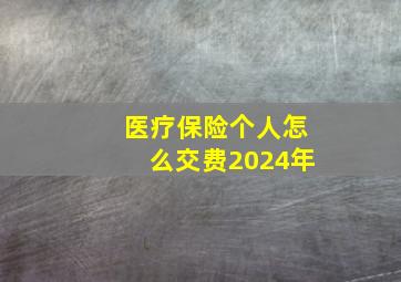 医疗保险个人怎么交费2024年