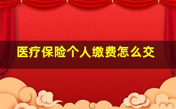 医疗保险个人缴费怎么交