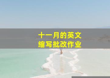 十一月的英文缩写批改作业