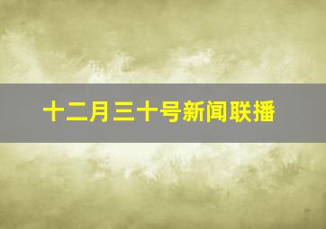 十二月三十号新闻联播