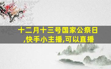 十二月十三号国家公祭日,快手小主播,可以直播