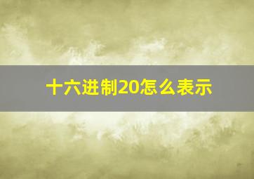 十六进制20怎么表示