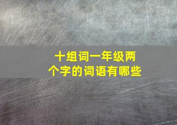 十组词一年级两个字的词语有哪些