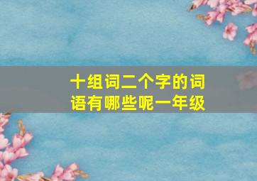 十组词二个字的词语有哪些呢一年级