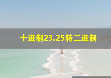 十进制23.25转二进制