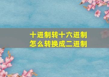 十进制转十六进制怎么转换成二进制